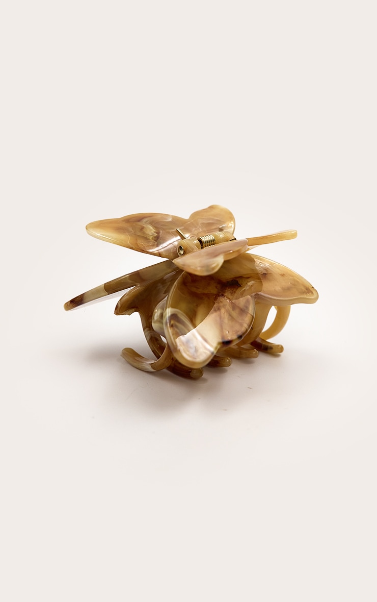 Beige Marble Butterfly Claw Clip image 2