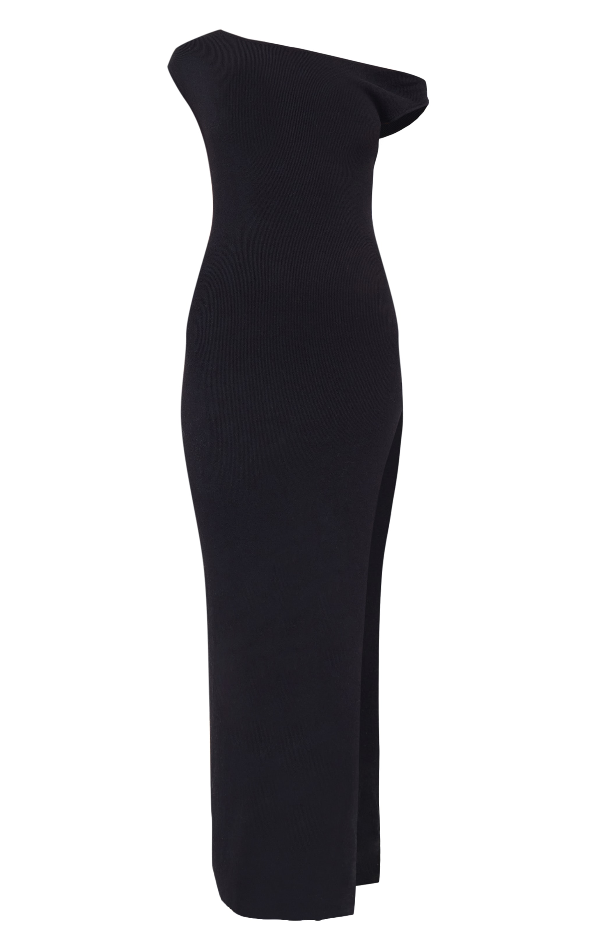 Black Fine Knit Twist Neck Maxi Dress image 5