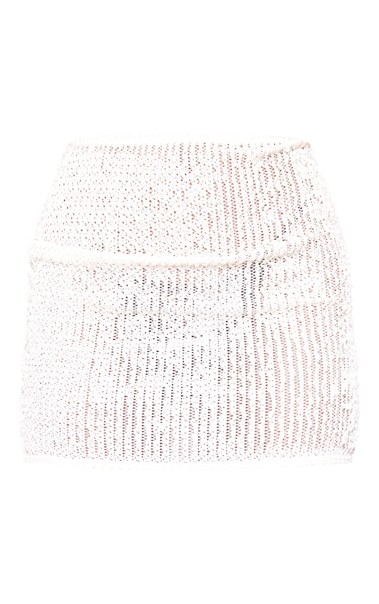 Cream Crinkle Textured Mini Skirt image 6