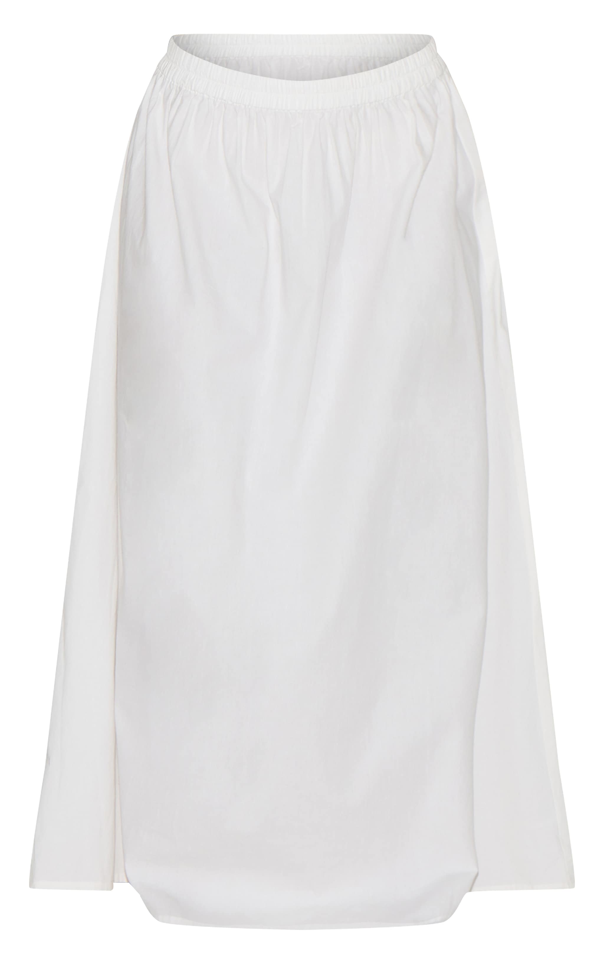 White Cotton Poplin A Line Low Rise Maxi Skirt | Co-ords
