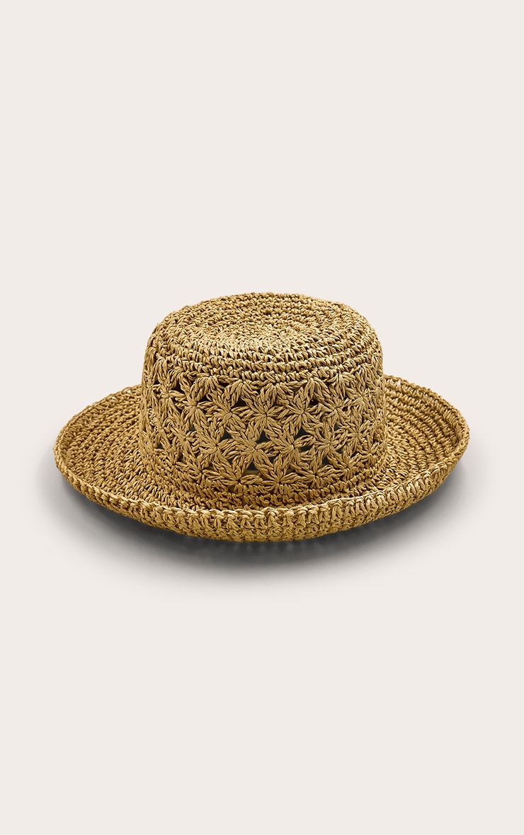 Natural Raffia Floral Weave Sun Hat image 2