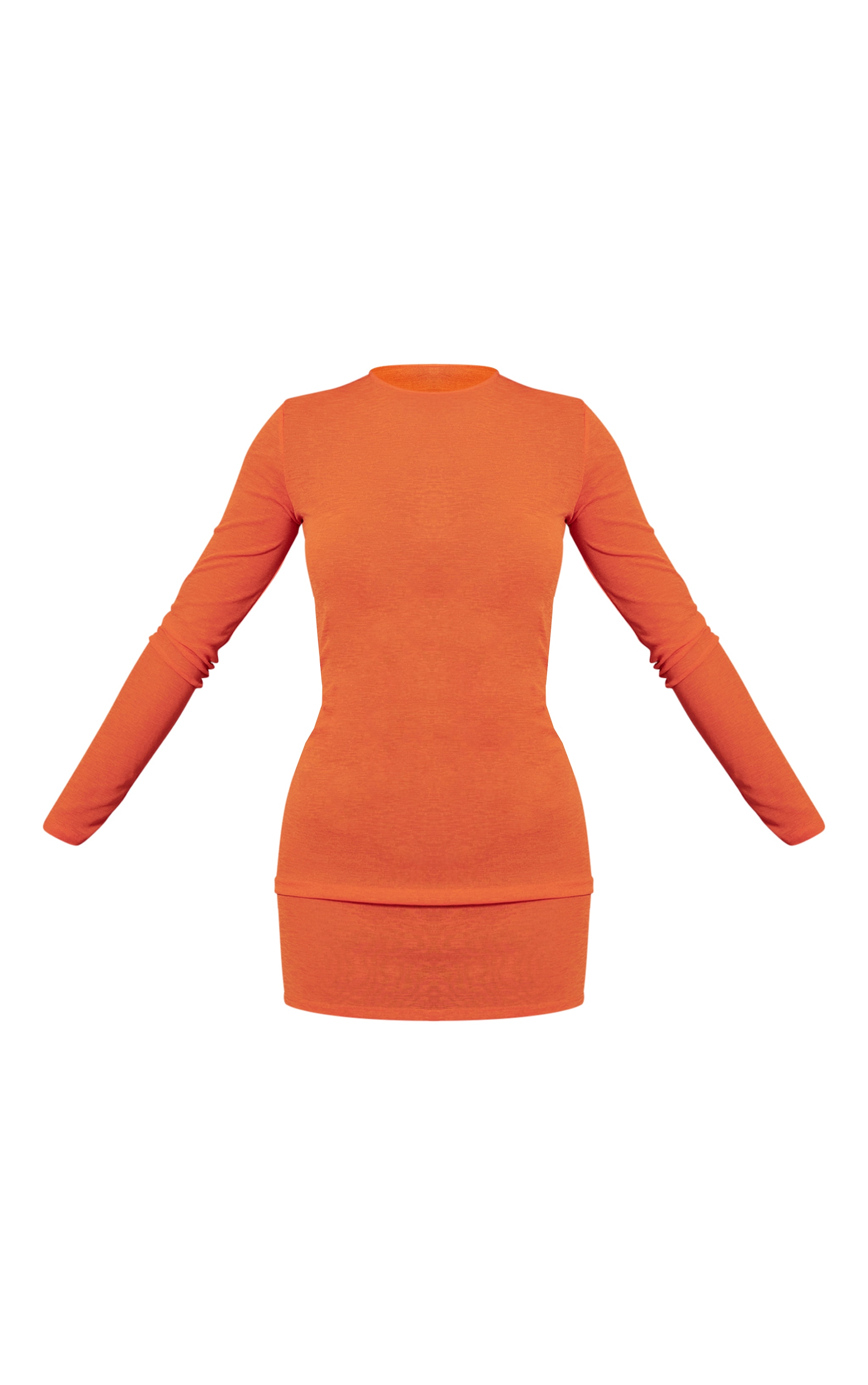Orange Onion Skin Long Sleeve Shift Dress image 4