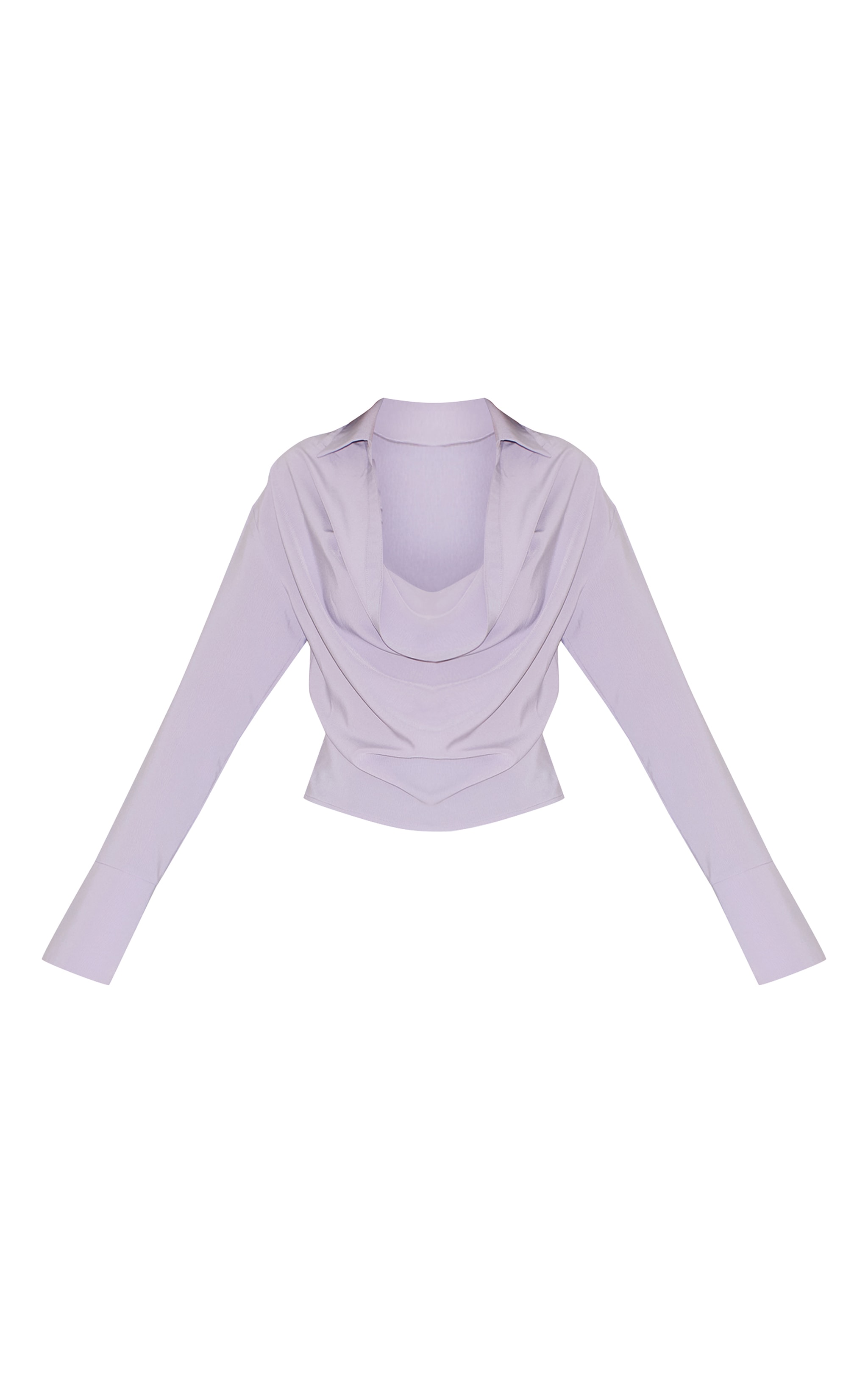 Light Grey Chiffon Cowl Neck Blouse image 2