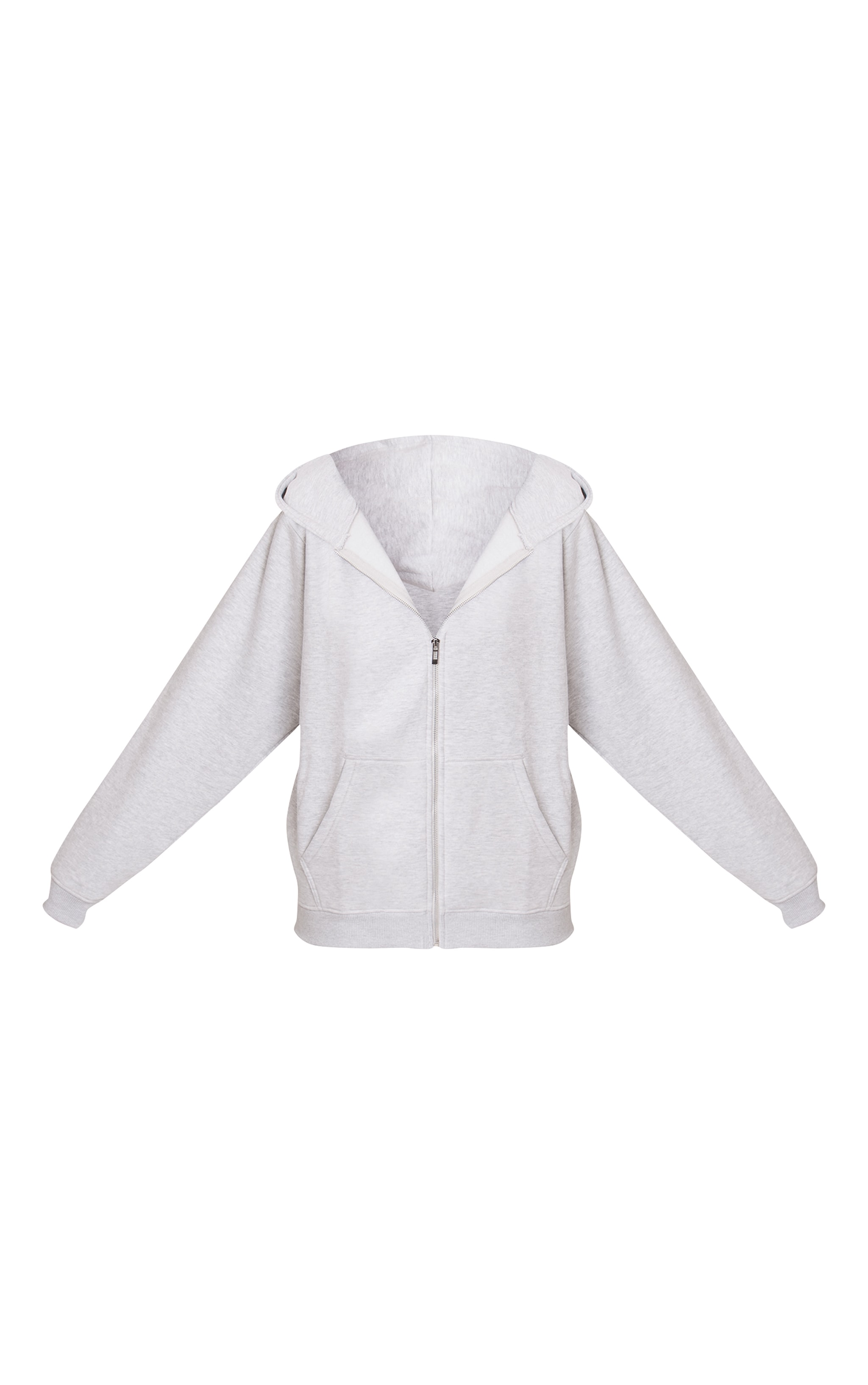 Tall Ash Grey Zip Through Hoodie image 5