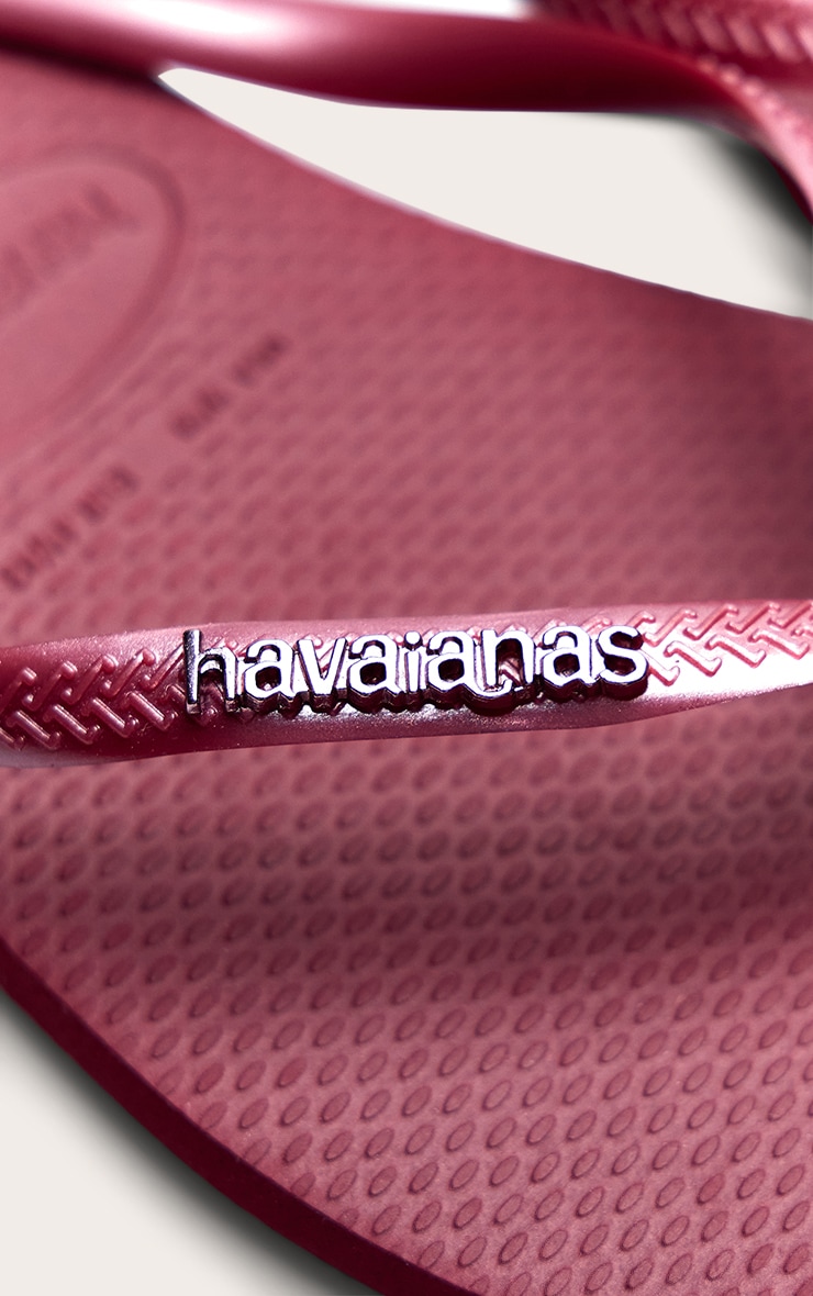 Burgundy Havaianas Slim Square Logo Flip Flops image 3