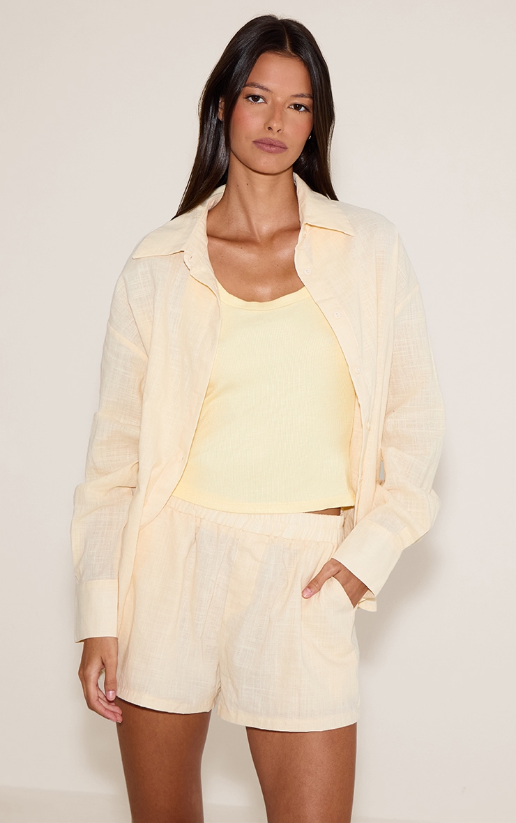  Butter Cream Linen Long Sleeve Shirt image 4