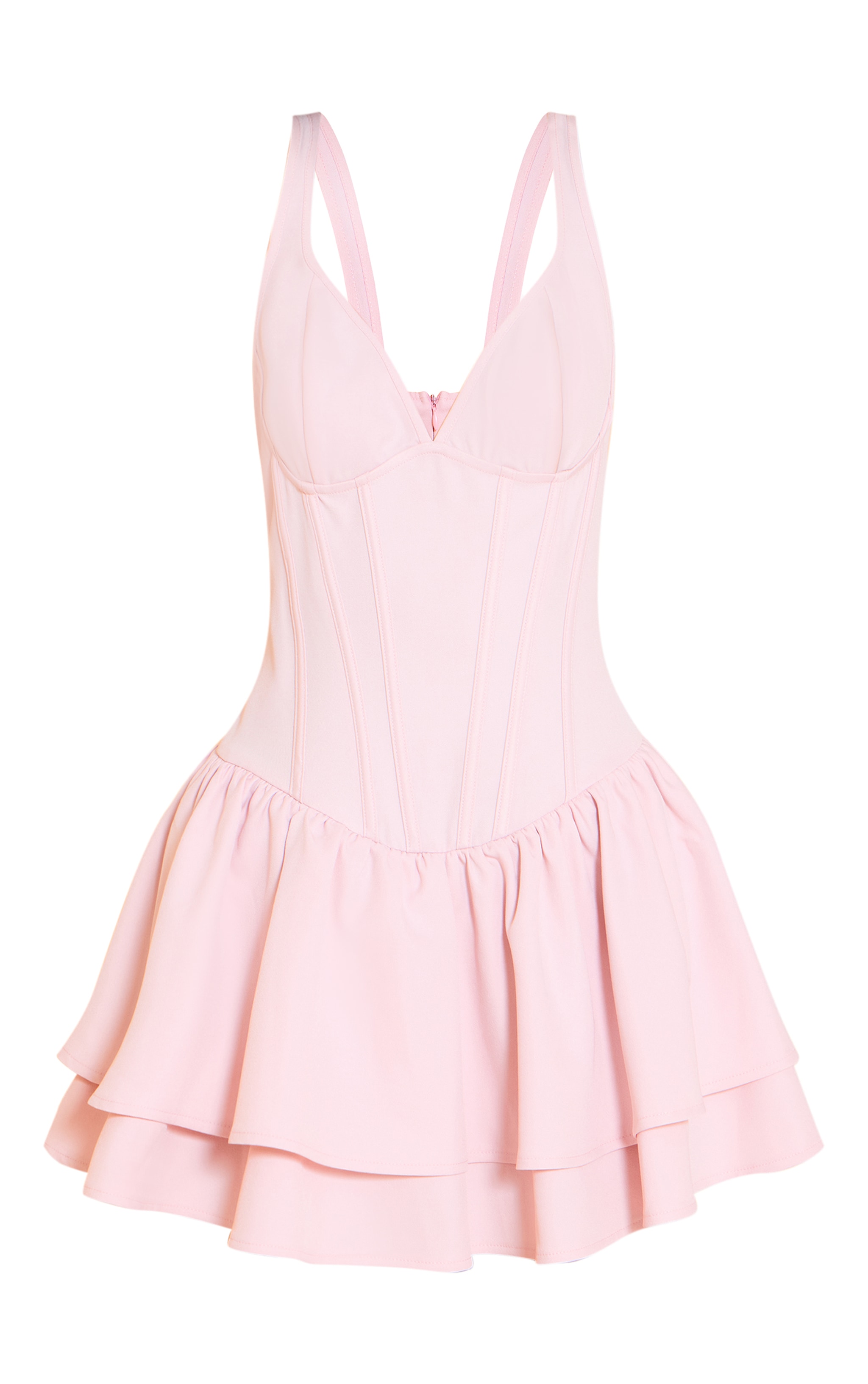 Blush Woven Corset Detail Skater Skort Playsuit image 5
