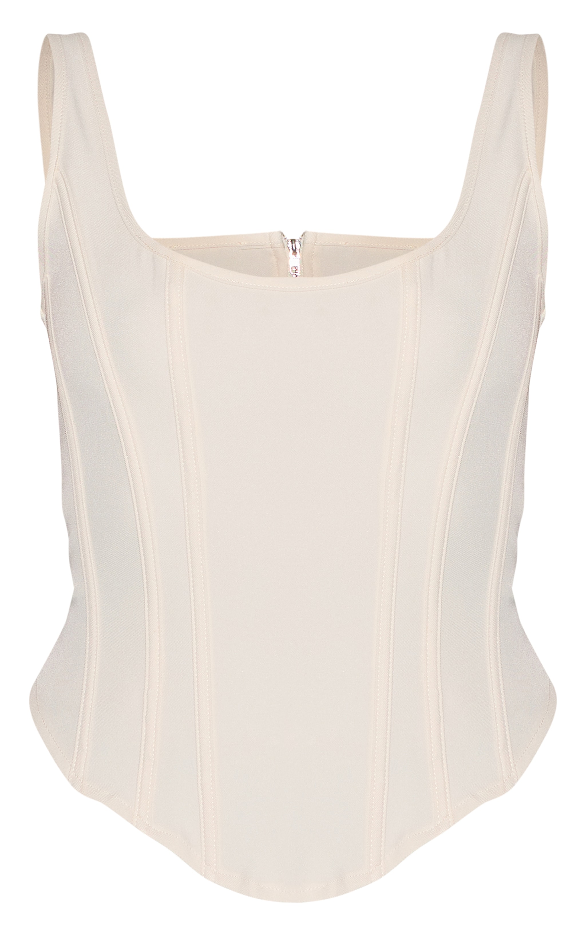 Cream Boned Dip Hem Longline Corset image 5