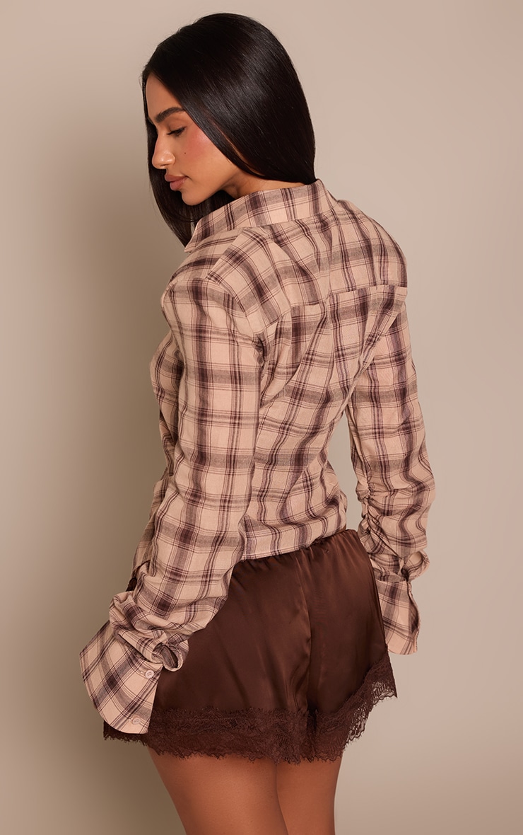 Petite Chocolate Checked Shirt  image 2