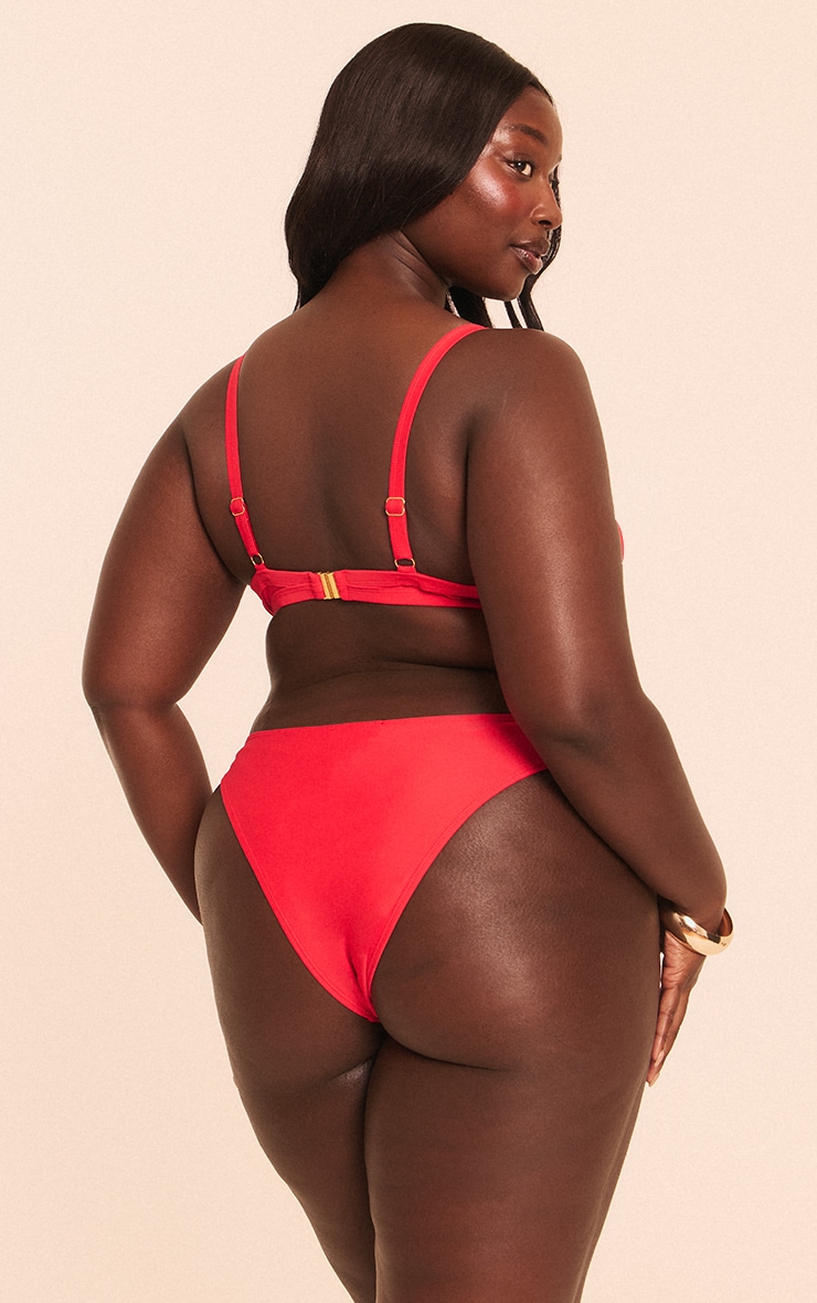 Plus Red Scoop Bikini Top image 2