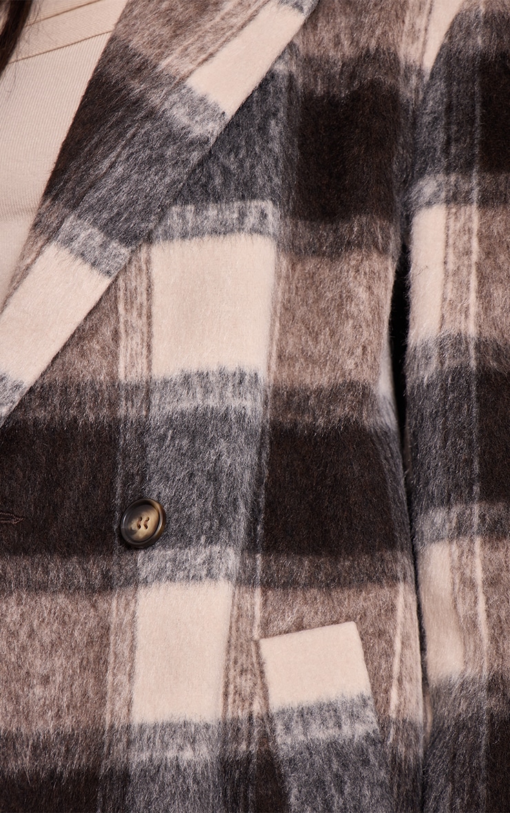 Tall Checked Structured Wool Look Maxi Coat image 4