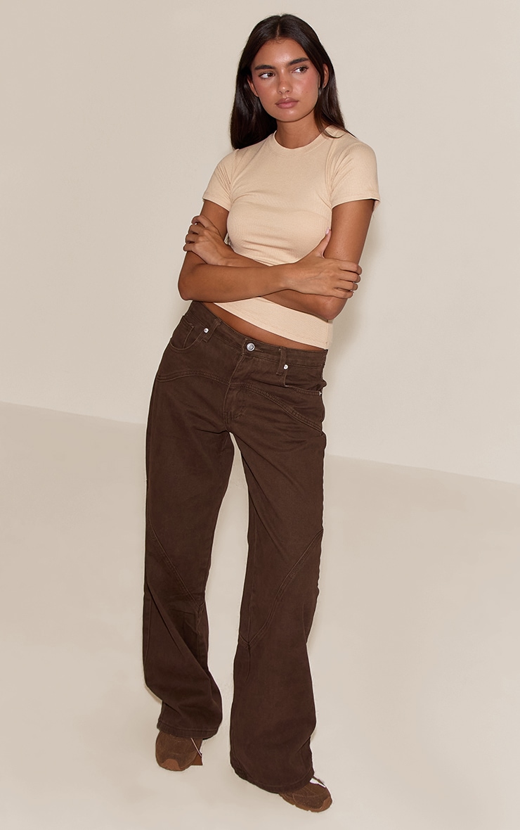Sand Soft Rib Crew Neck Short Sleeve Top image 3