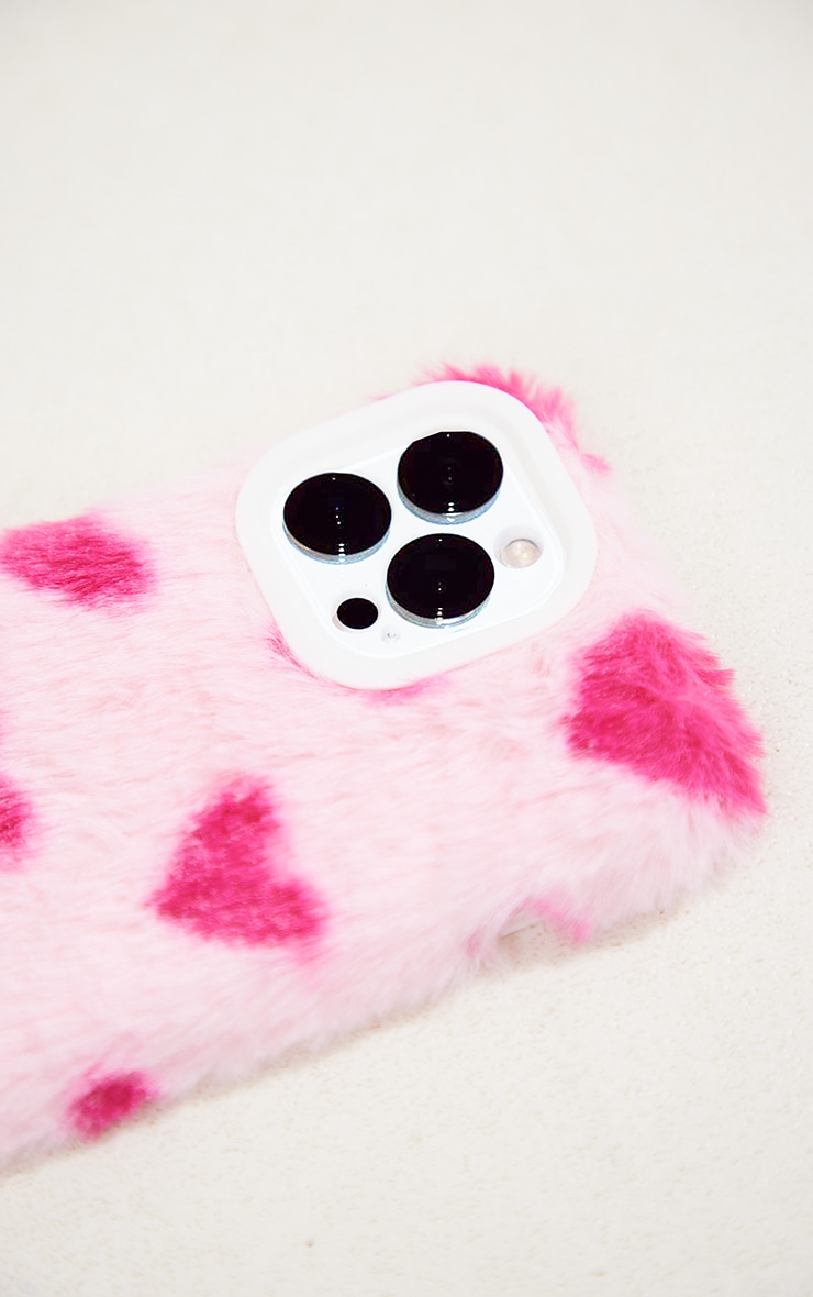 Pink Fluffy Heart 13 Max iPhone Case image 3