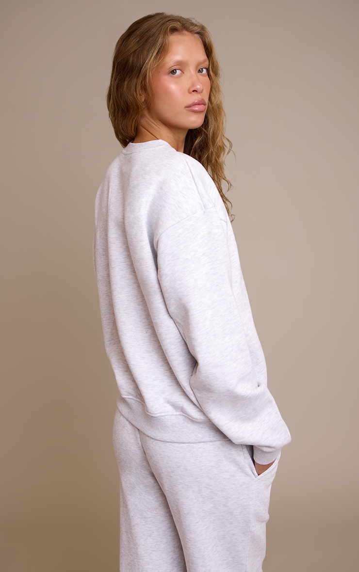 PLT Ash Grey Glitter Logo Pullover Sweatshirt image 2