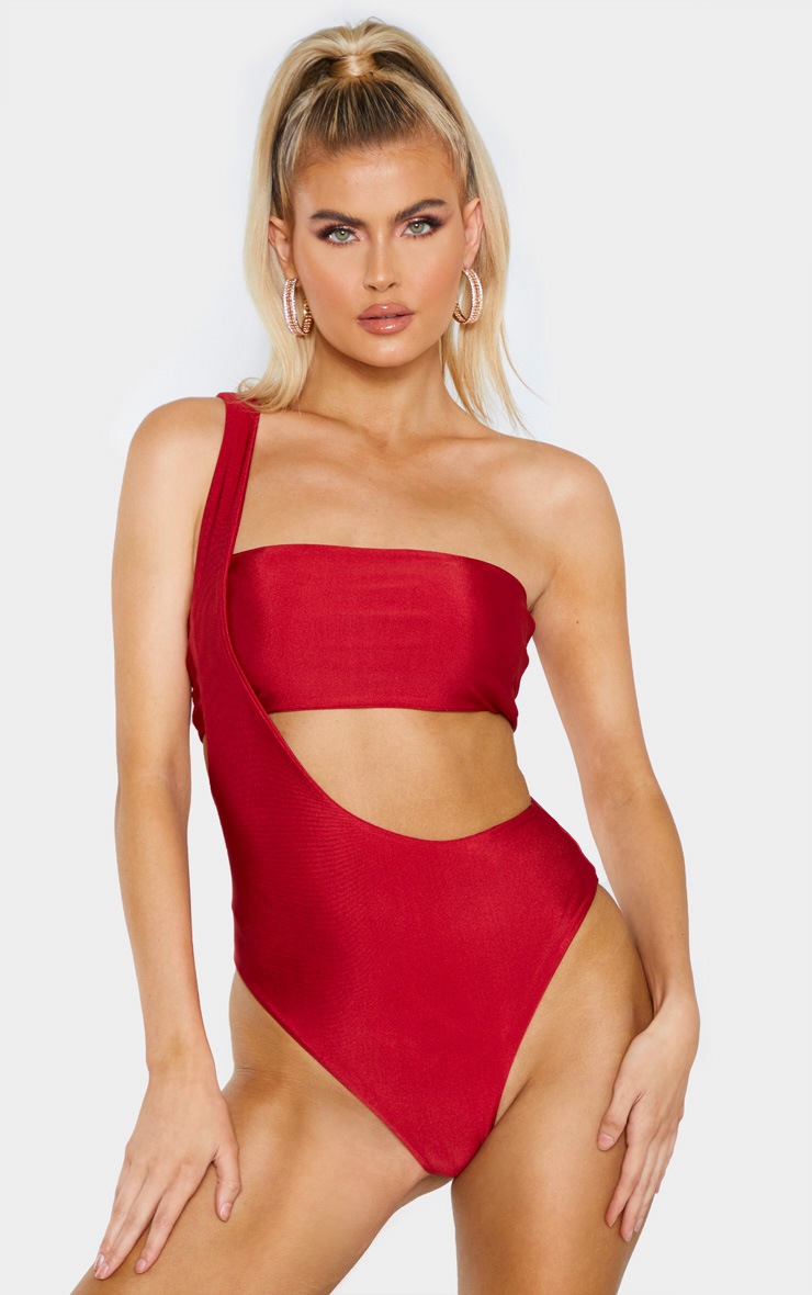Tall Scarlet Asymmetric Swimsuit