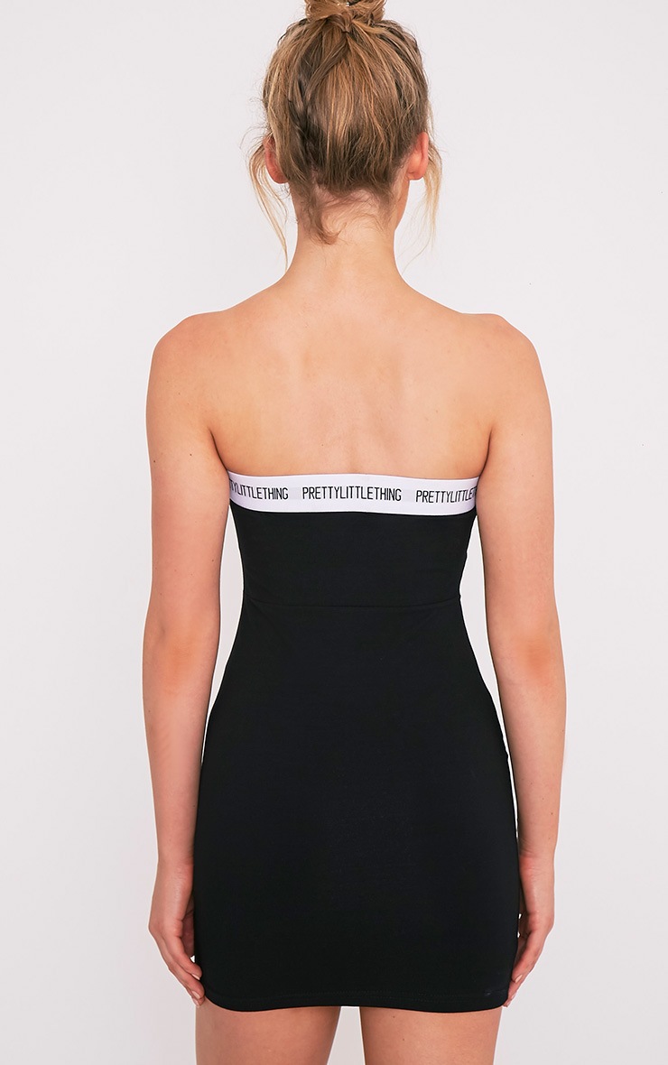 pretty little thing black bandeau dress