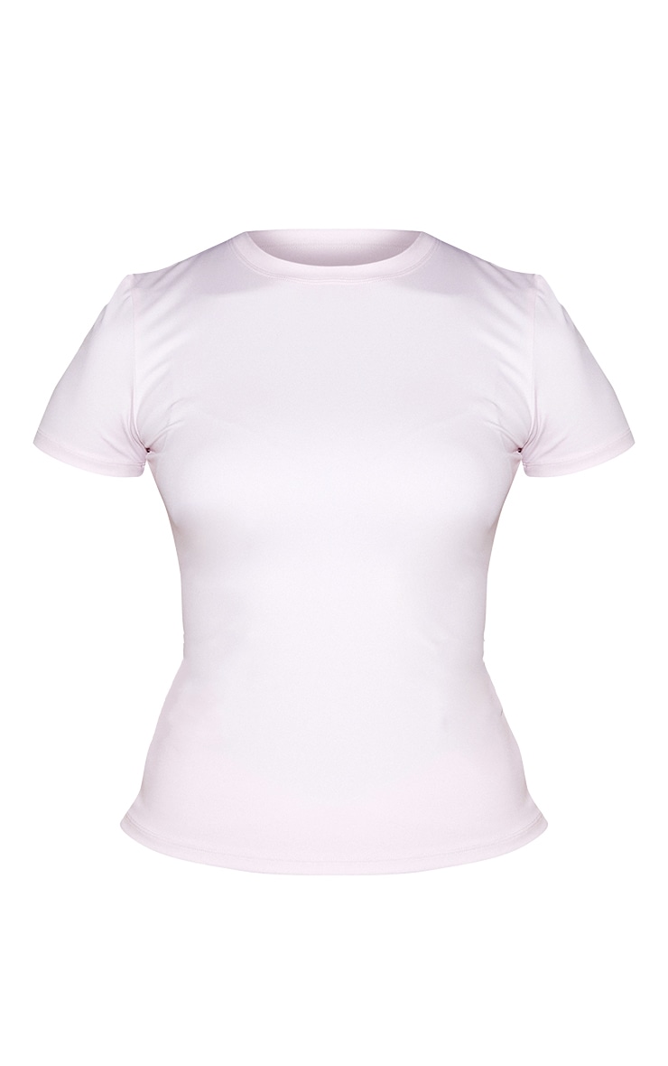 Baby Pink Sculpt Longline Short Sleeve Gym Top image 5