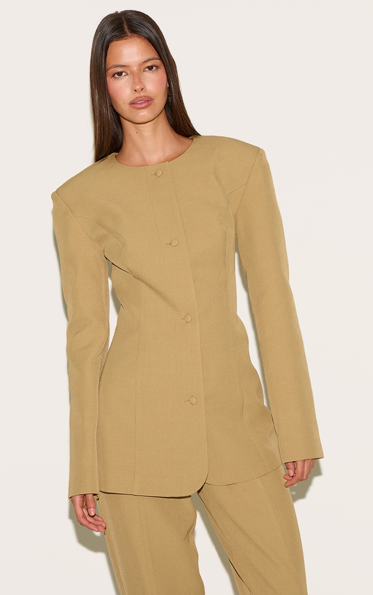 Deep Mustard Tailored Fitted Blazer image 1