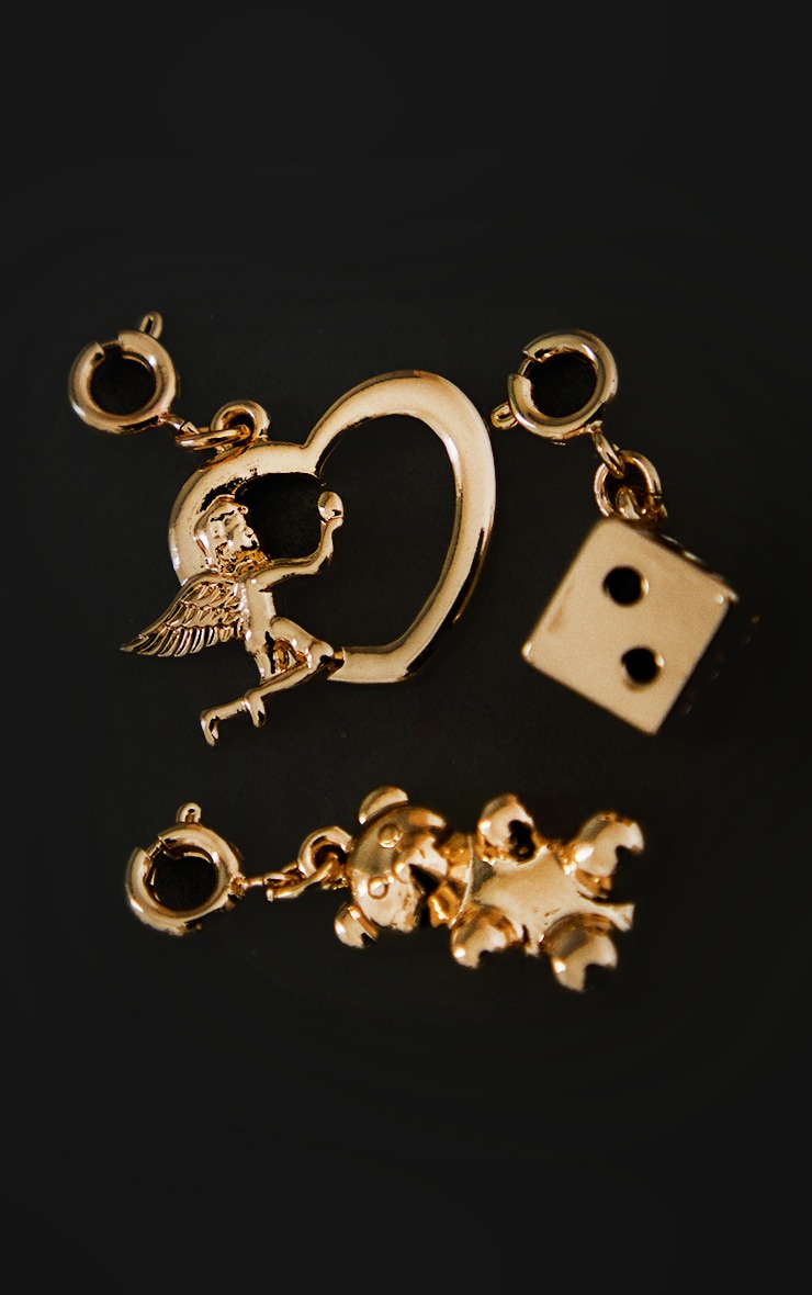 Gold 90S Jewellery Charms 3 Pack PrettyLittleThing