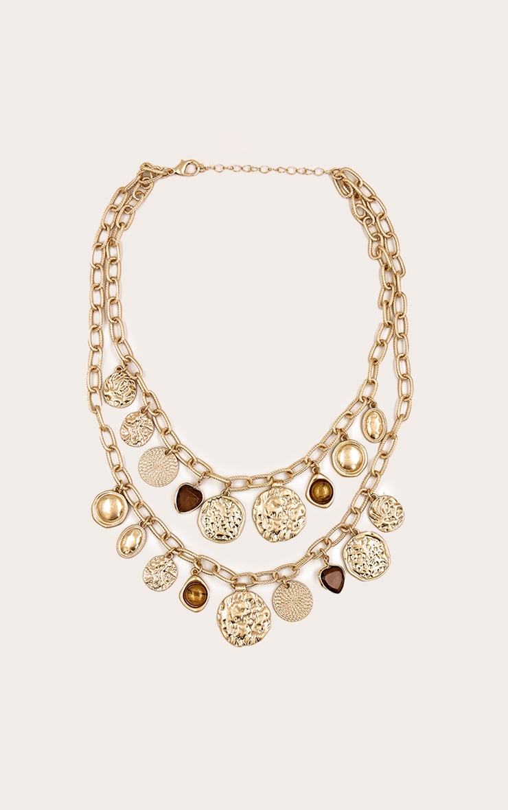 Collier superposé doré à breloques multiples image 2