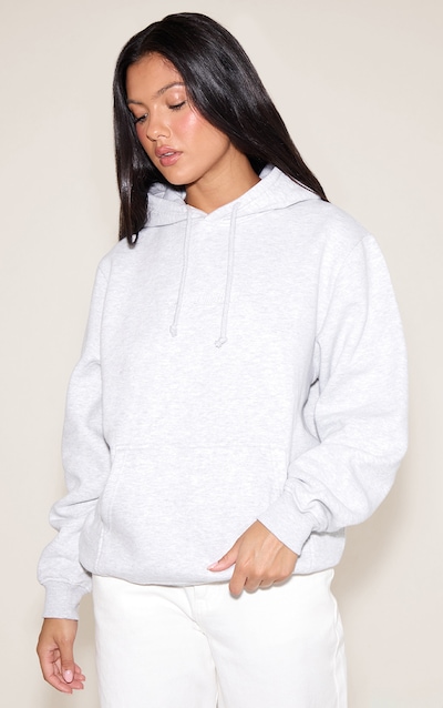 Ash Grey Embroidered Oversized Sweat Hoodie