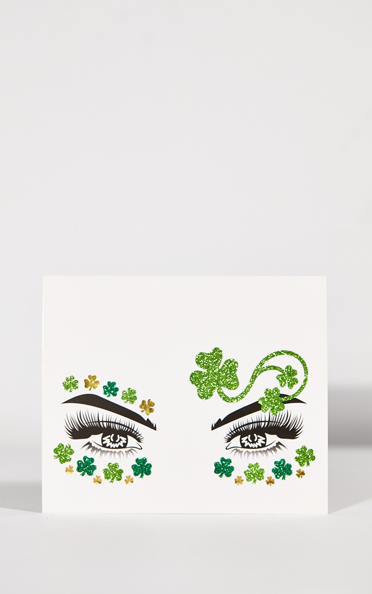 PRETTYLITTLETHING Stickers de corps & visage St Patrick's Day à trèfles image 2