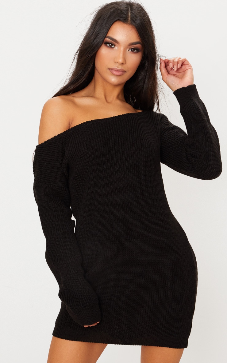 women's off the shoulder sweater dress