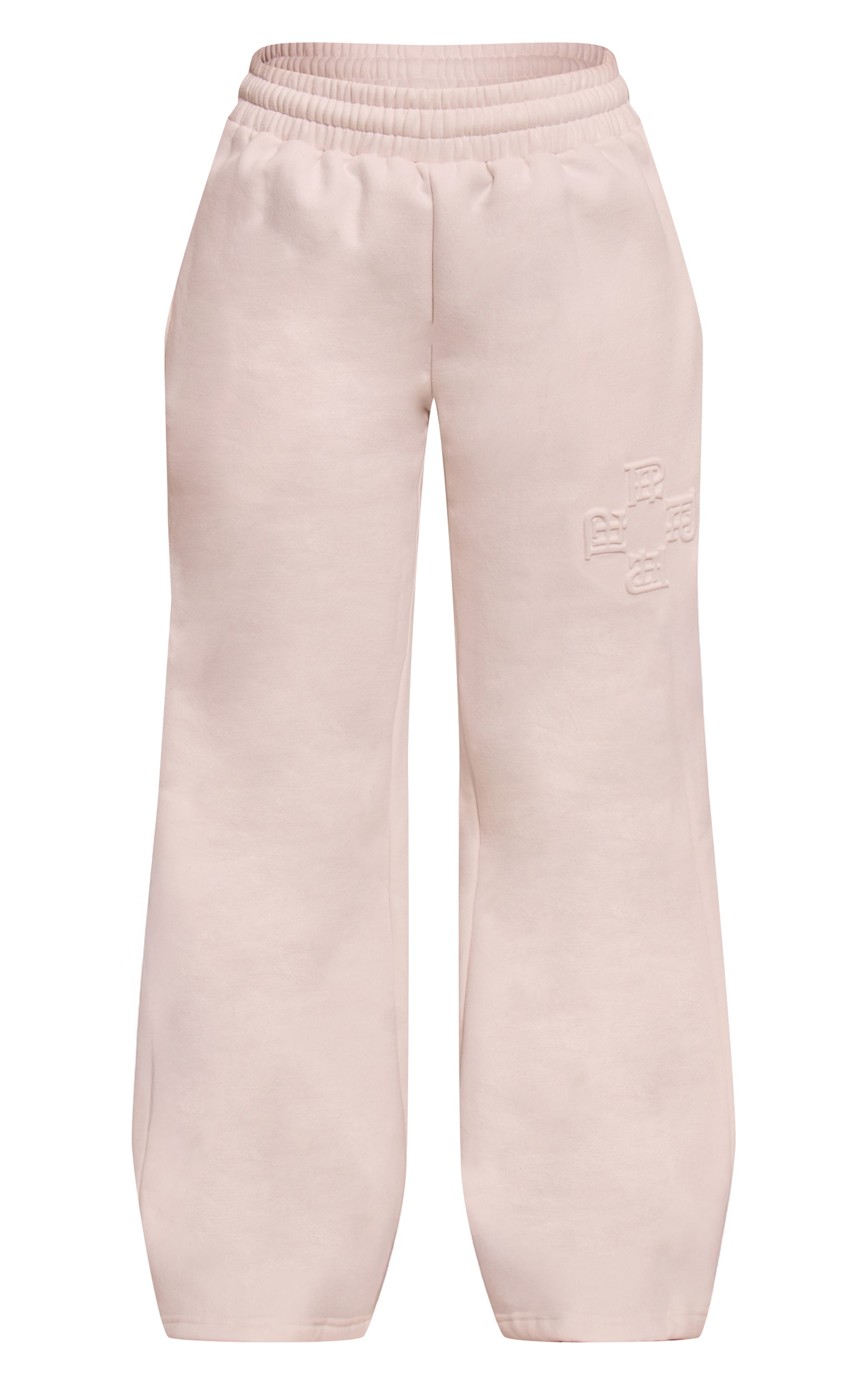 Petite Cream PLT Embossed Wide Leg Track Pants image 5