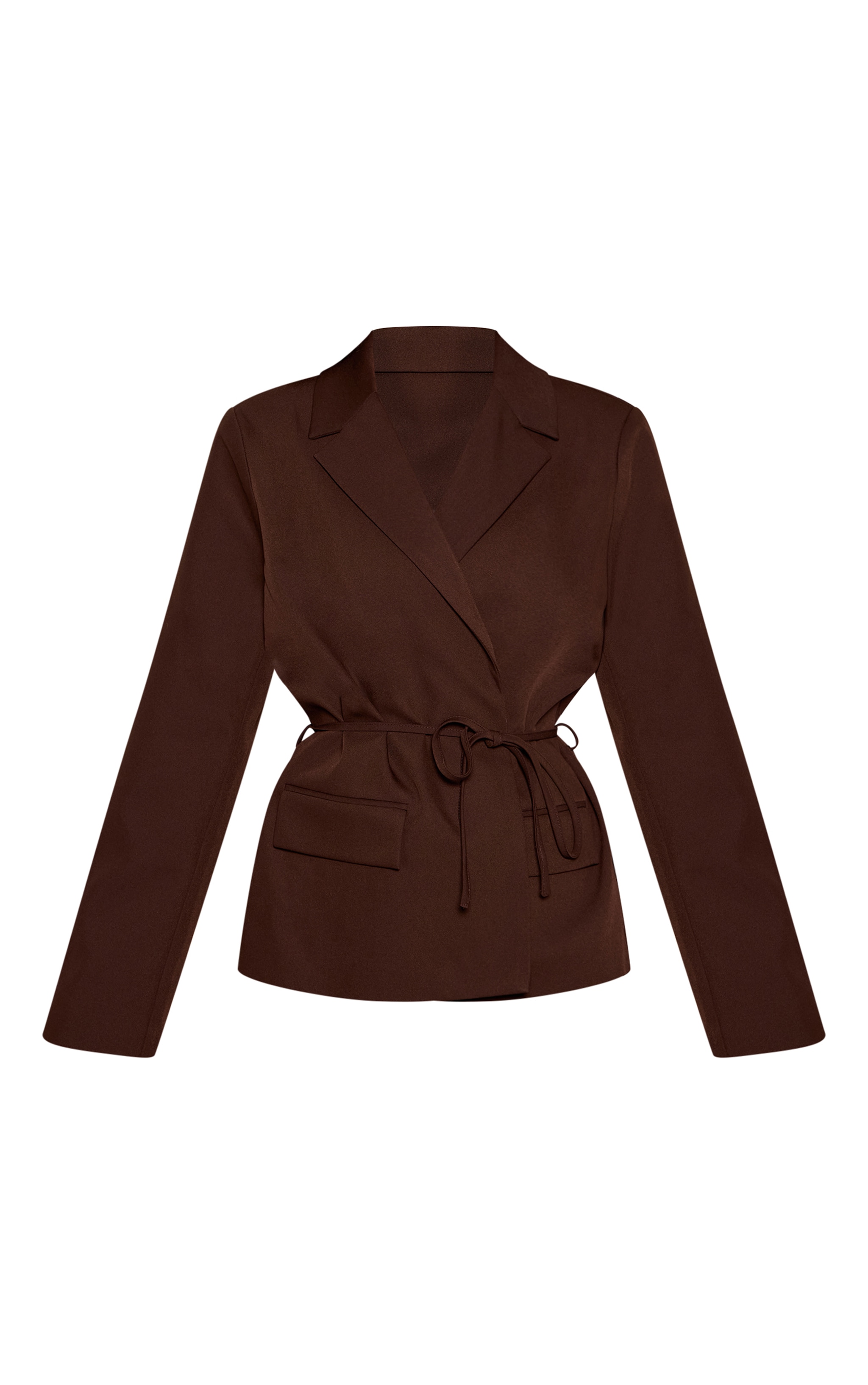 Petite Chocolate Tie Waist Boxy Blazer  image 5