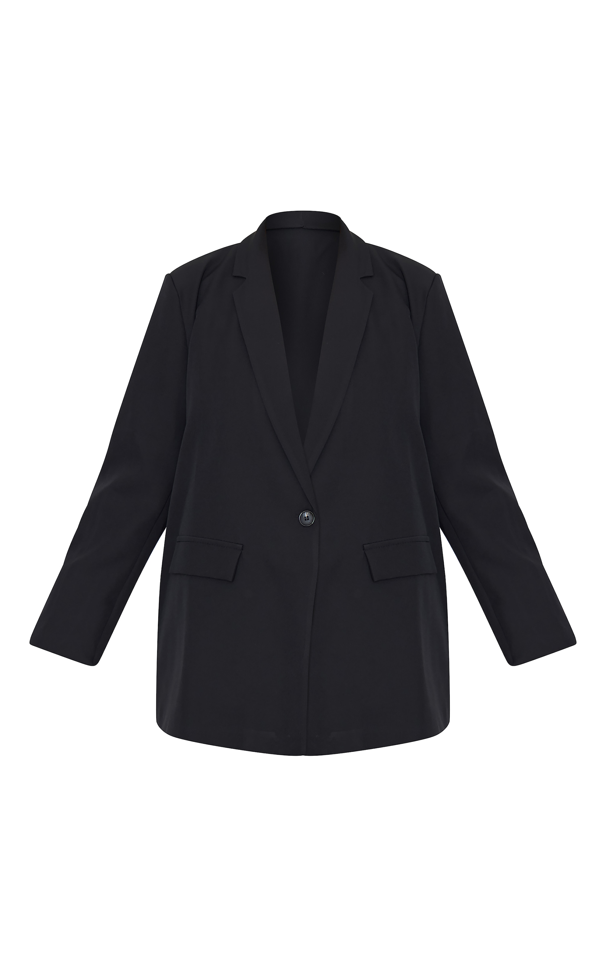 Plus Black Oversized Button Up Blazer image 3