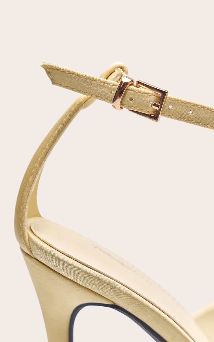 Lemon Satin Double Band High Heel Sandal image 5