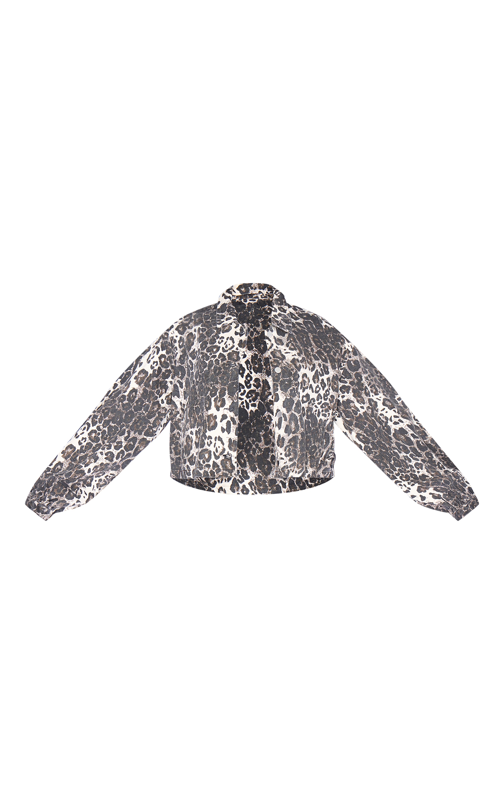 Plus Brown Leopard Print Cropped Boxy Bomber Jacket image 5