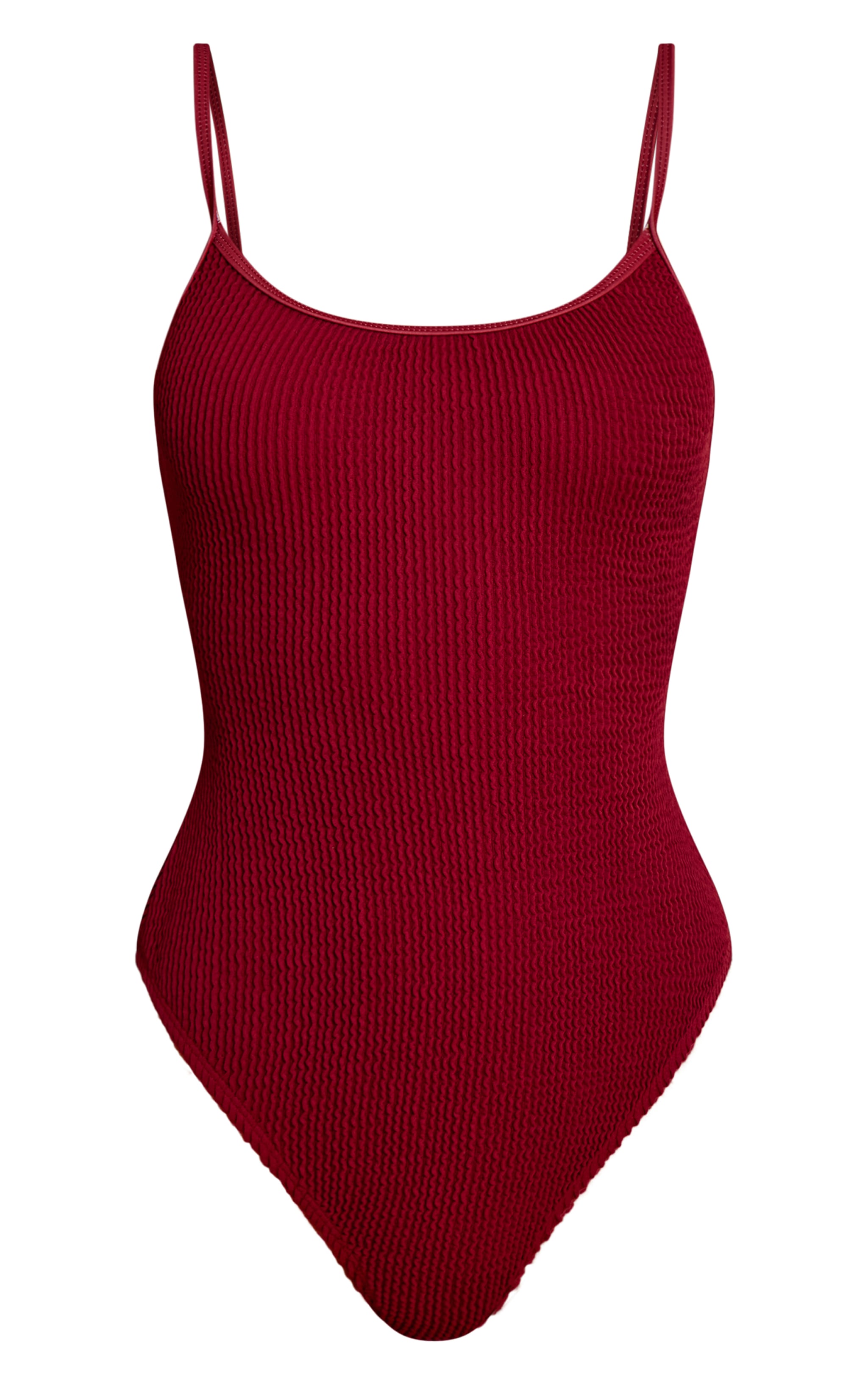 Burgundy Crinkle Strappy Swimsuit image 5