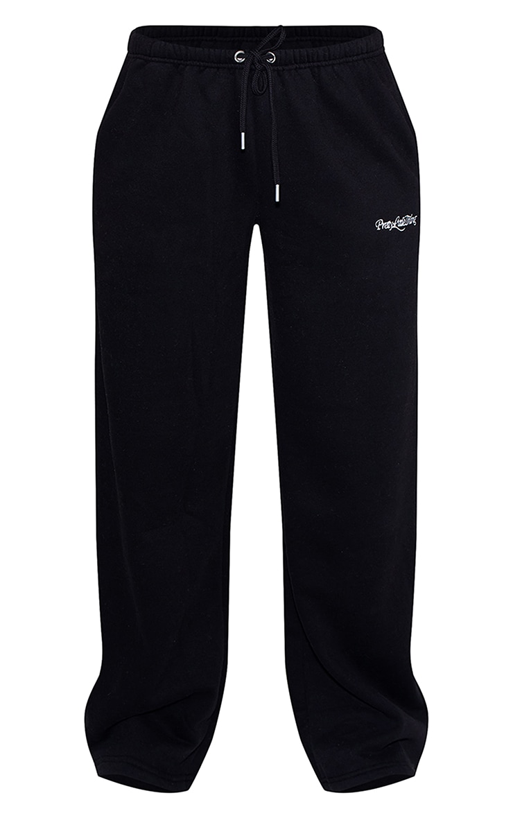 Jogging large noir à logo "PrettyLittleThing" image 5