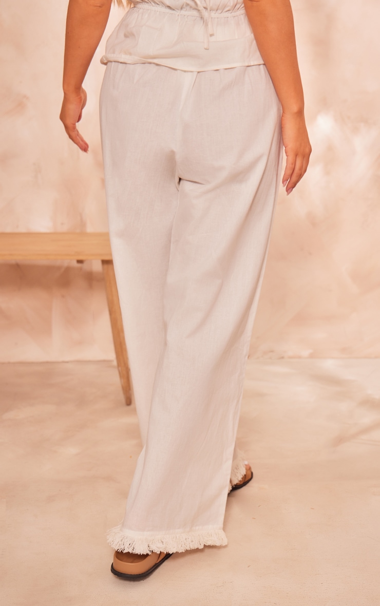 White pants with frayed hem new arrivals