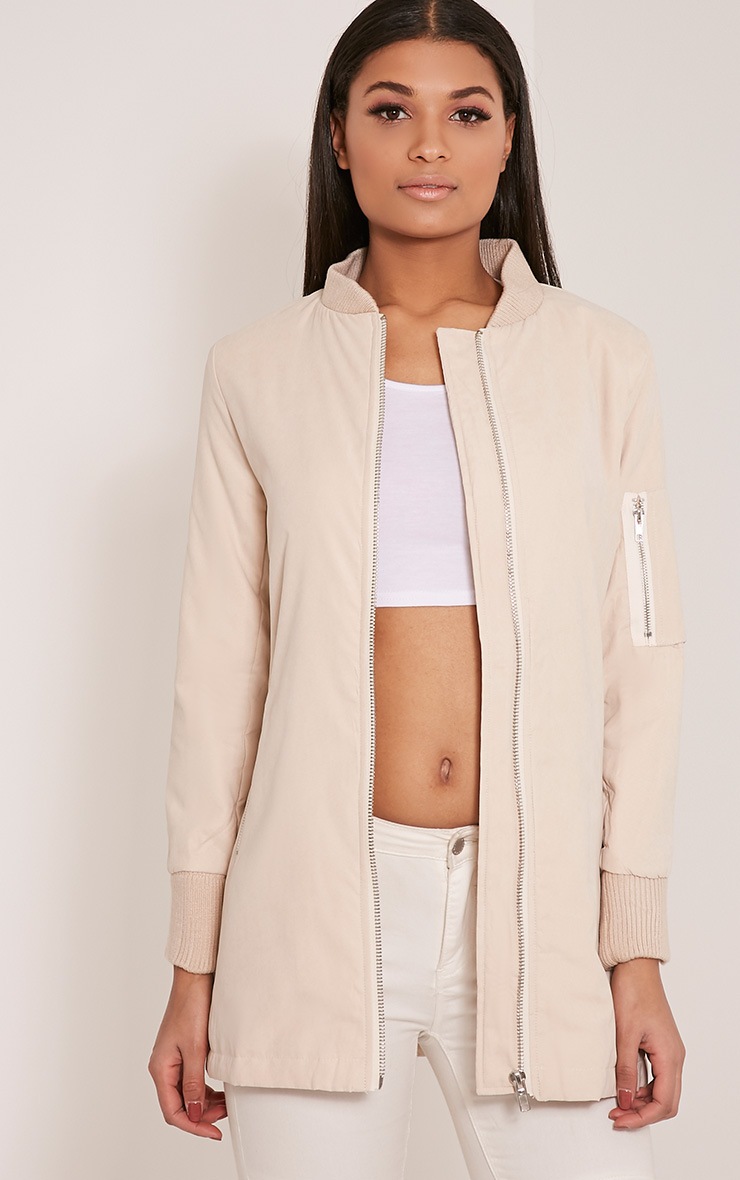 Bailey Cream Longline Padded Coat Knitwear PrettyLittleThing
