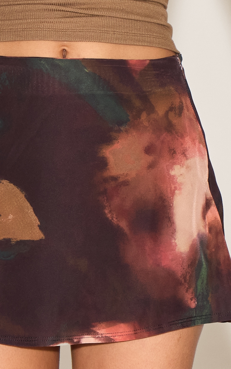 Multi Abstract Print Chiffon Flippy Mini Skirt image 5