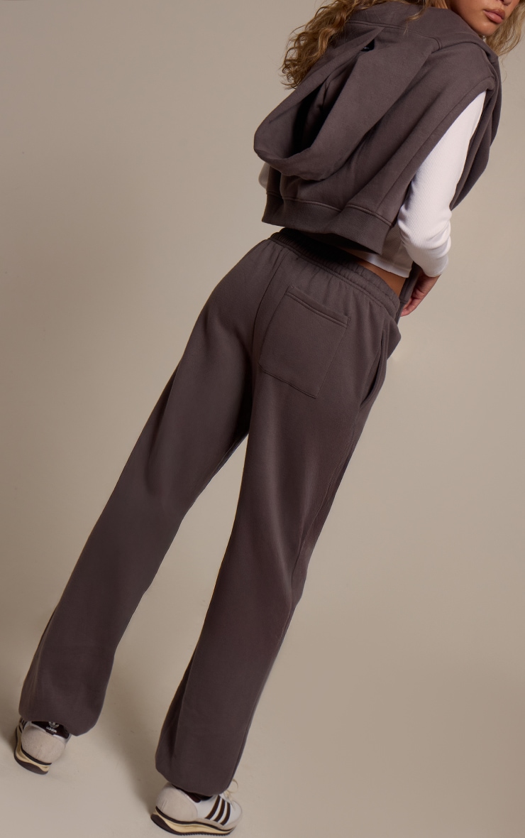 Charcoal Cotton Fleece Cuffed Sweatpants image 3