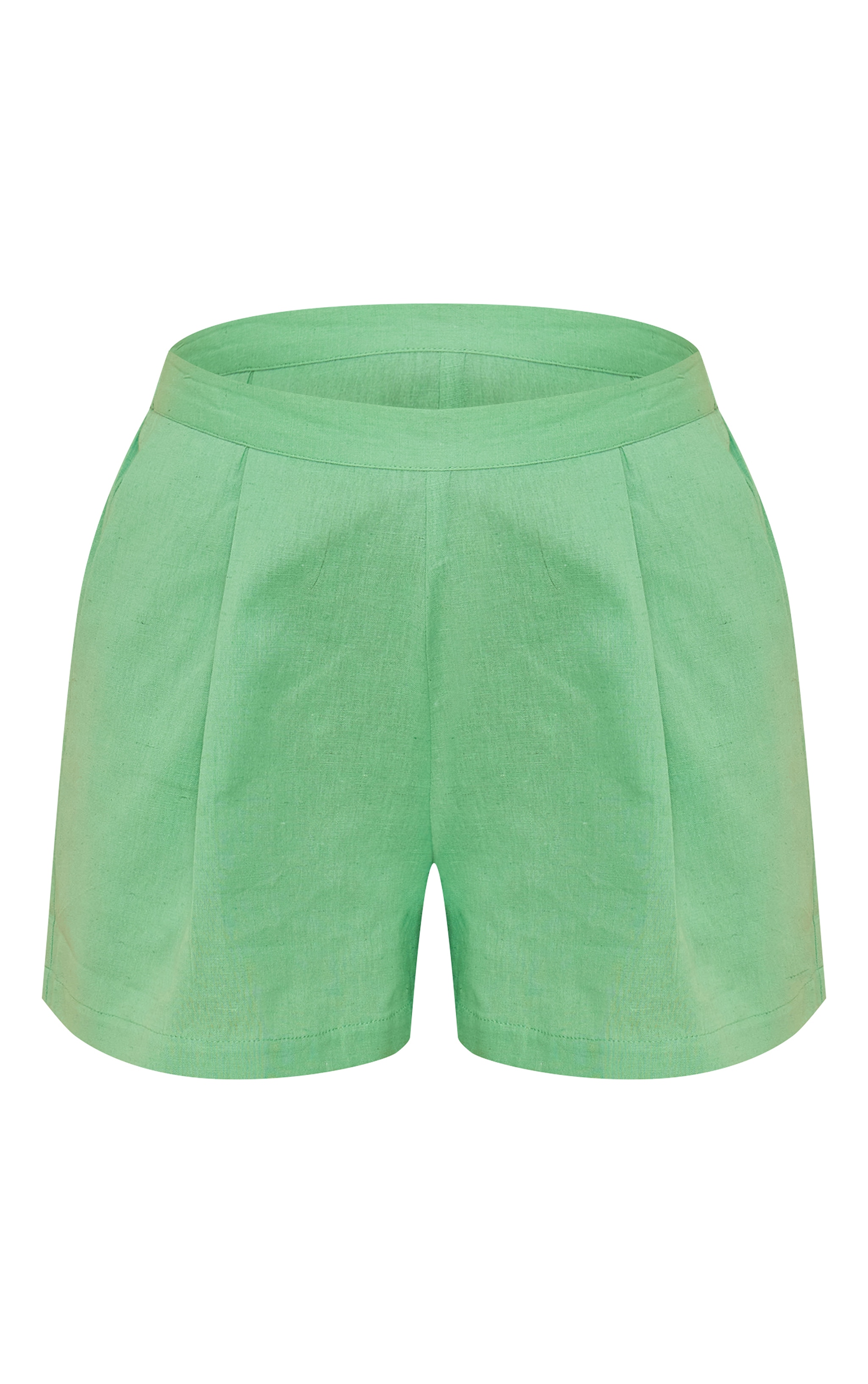 Green Linen Look Oversized Floaty Shorts image 6