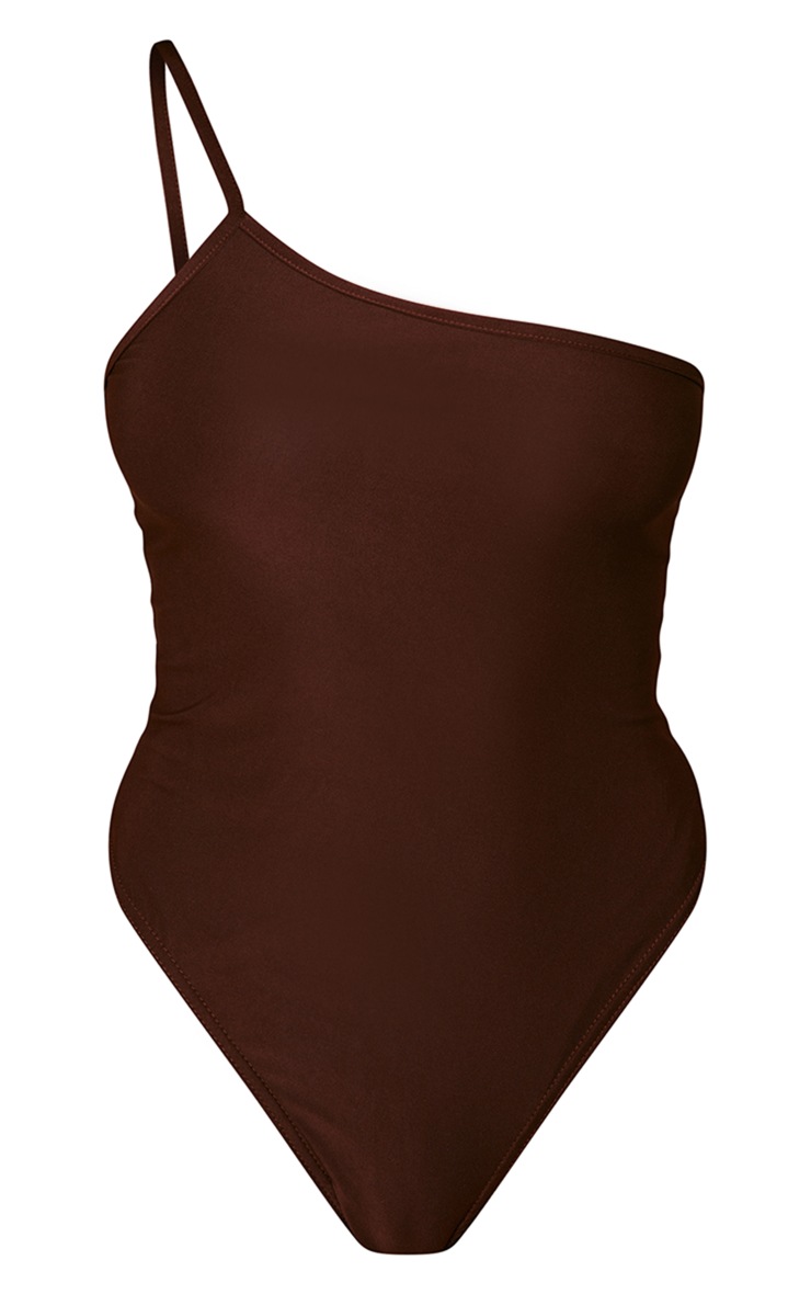 Perfect Stranger Kayla Asym Twist Bodysuit Chocolate