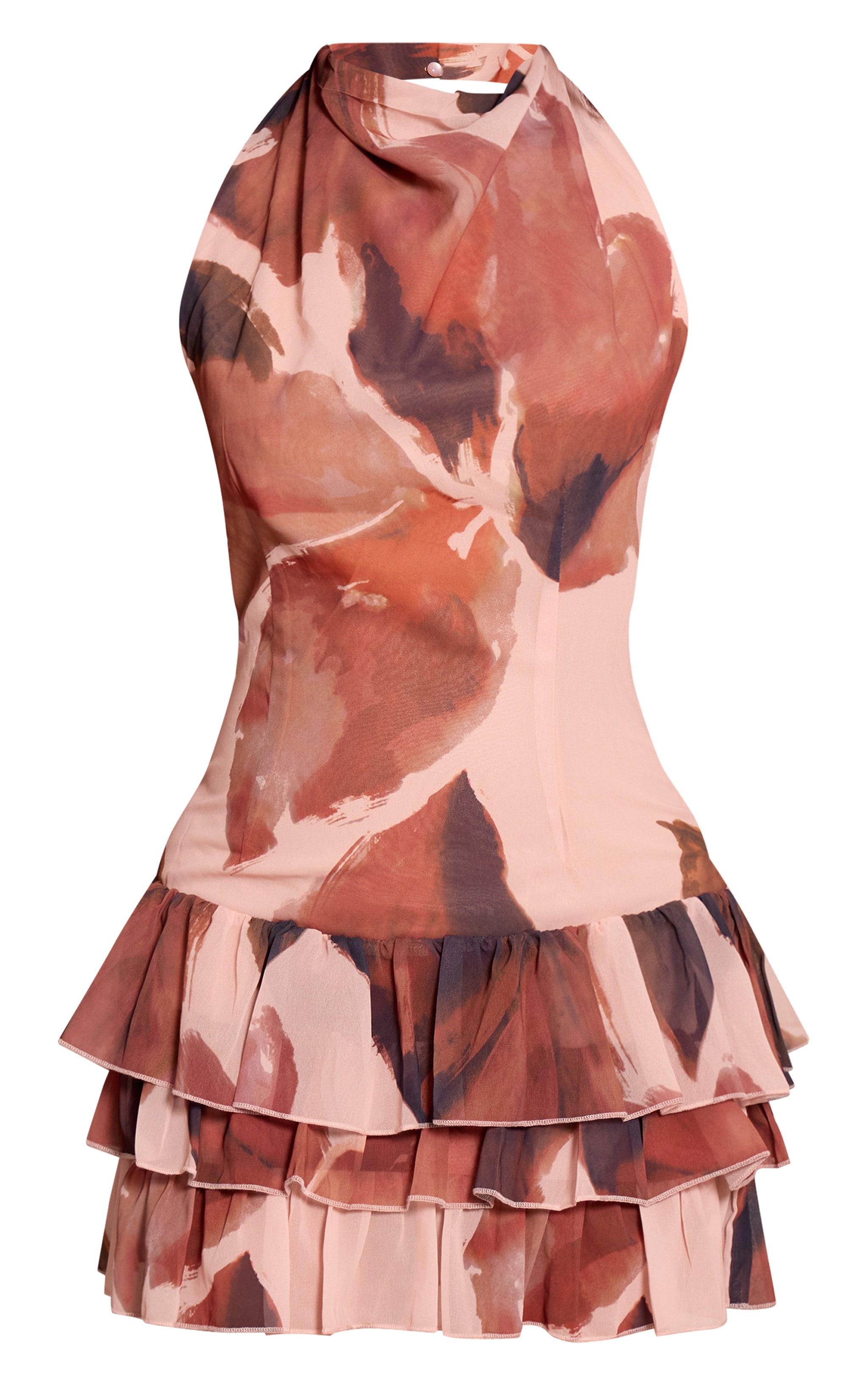 Petite Printed Cowl Neck Ruffle Dress image 5