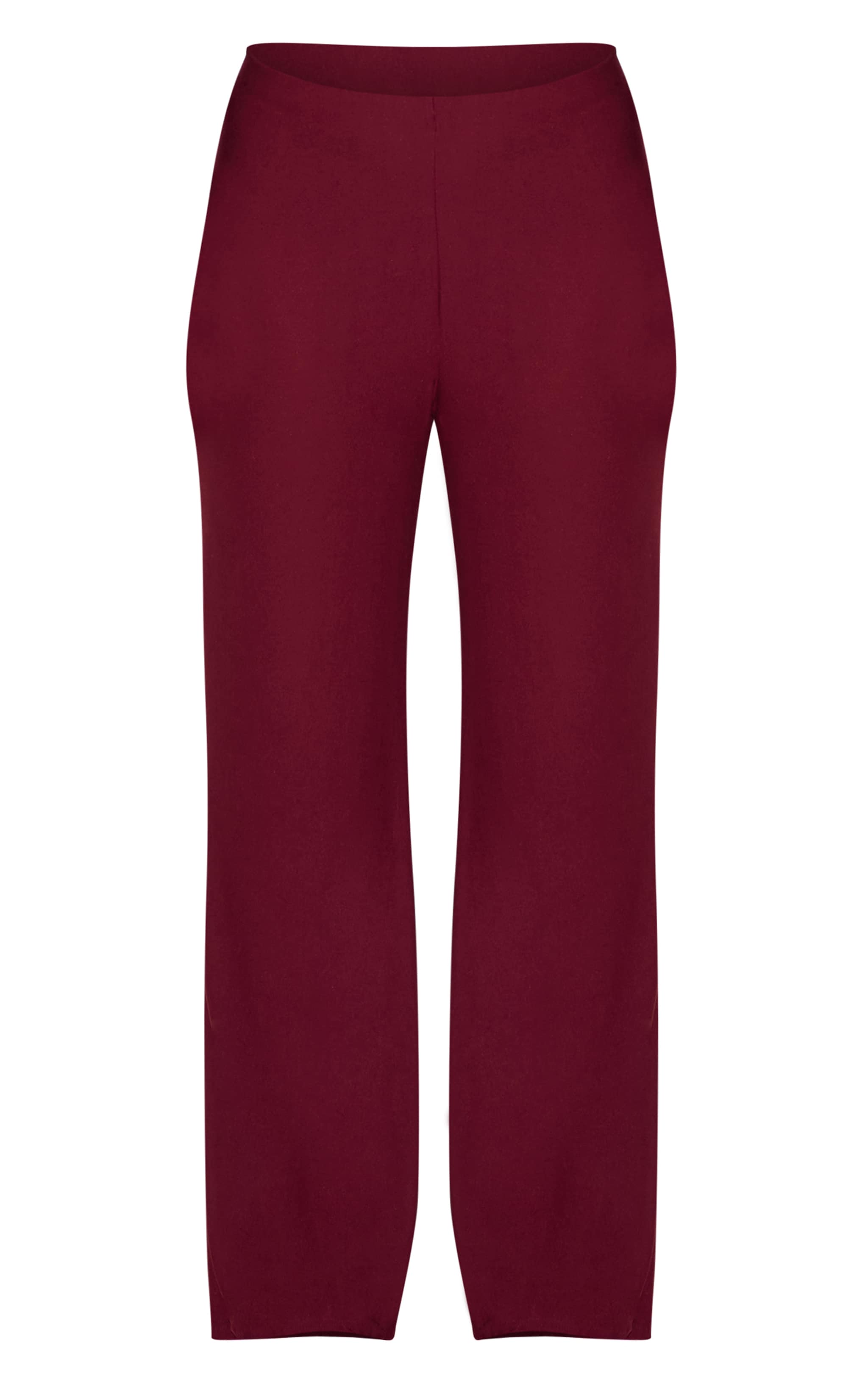 Plus Burgundy Soft Touch Straight Leg Pants image 5