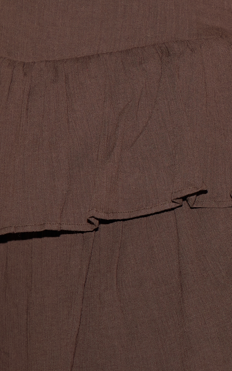 Dark Chocolate Cheesecloth Cotton Tiered Rara Romper image 4