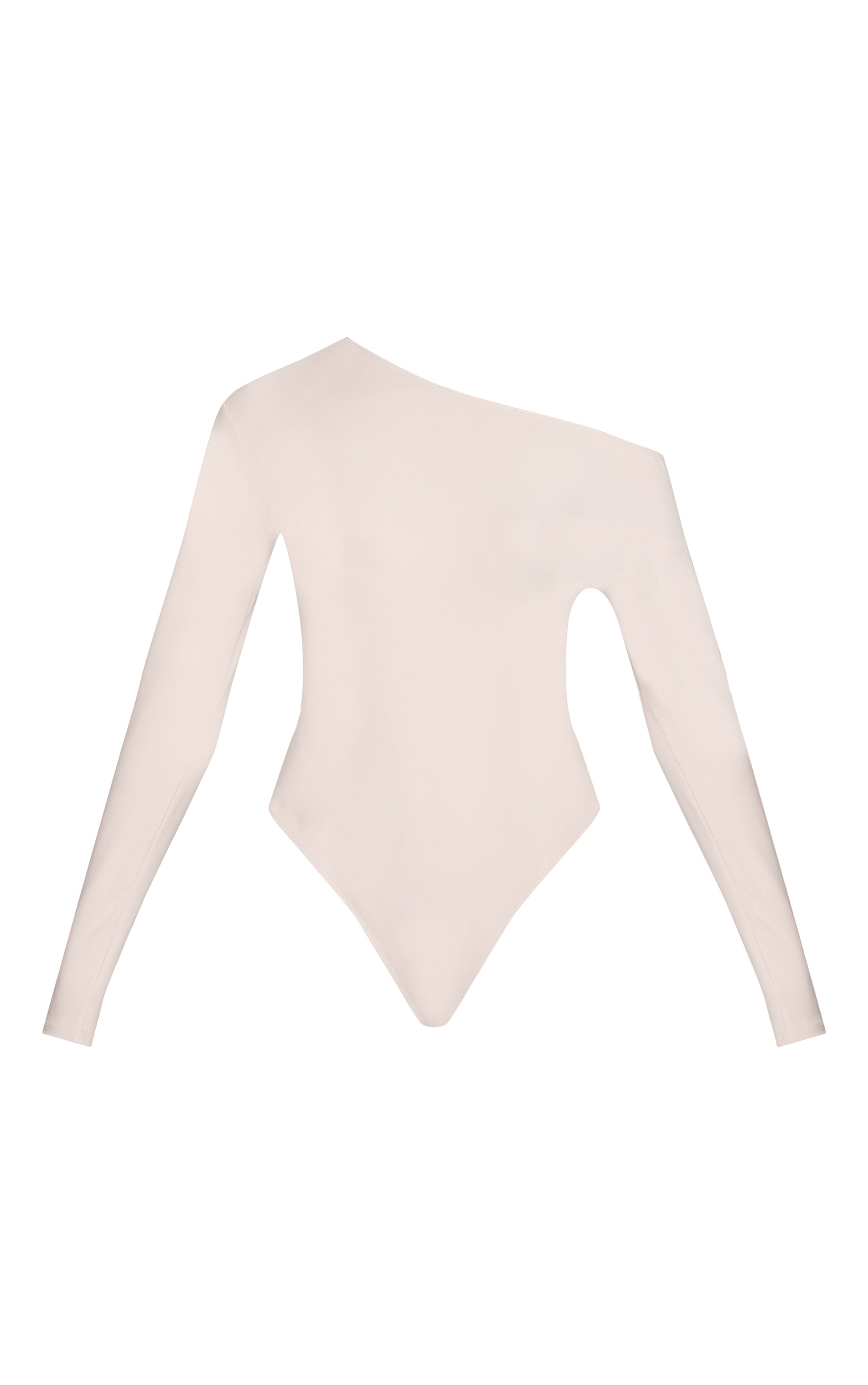 Cream Ultra Soft Asymmetric Long Sleeve Bodysuit image 5