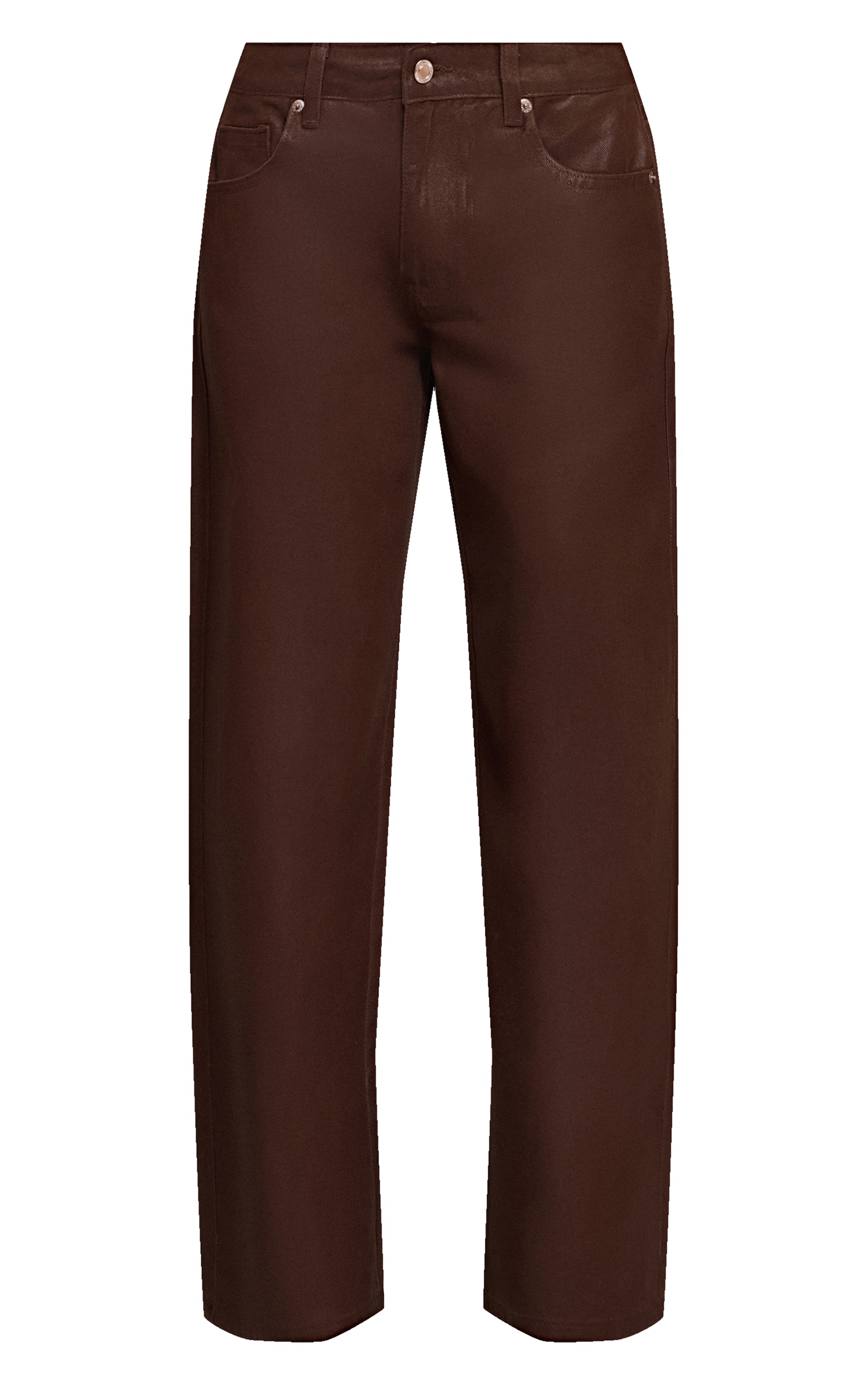 Chocolate Coated Effect Wide Leg Jean