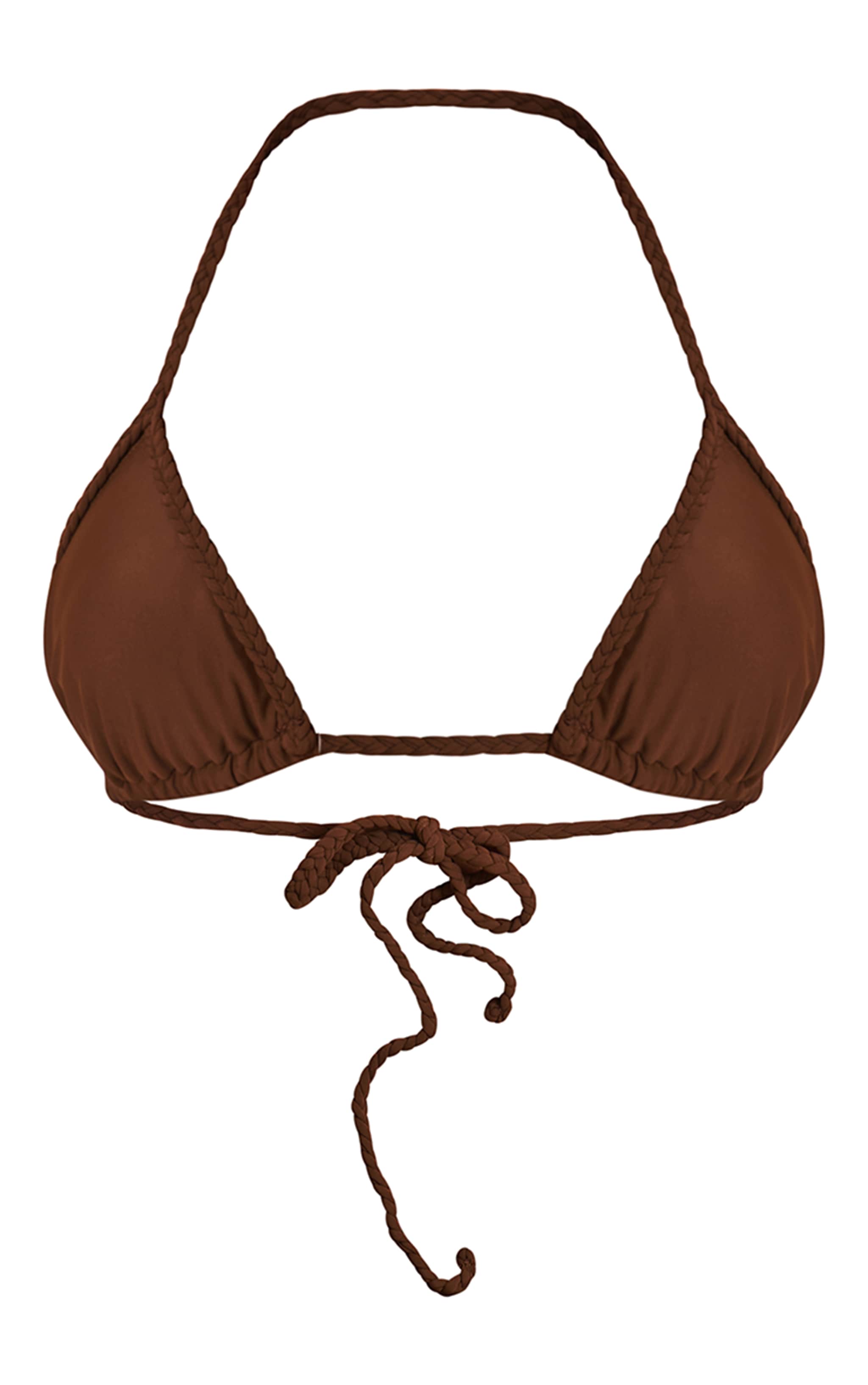 Chocolate Plait Binding Triangle Bikini Top image 5