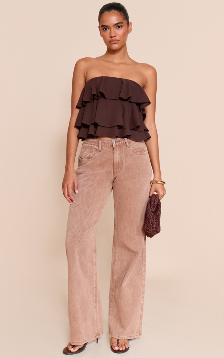 Chocolate Chiffon Ruffle Detail  Bandeau image 3