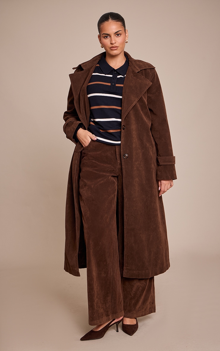 Plus Navy Stripe Polo Knit Long Sleeve Rugby Top image 3