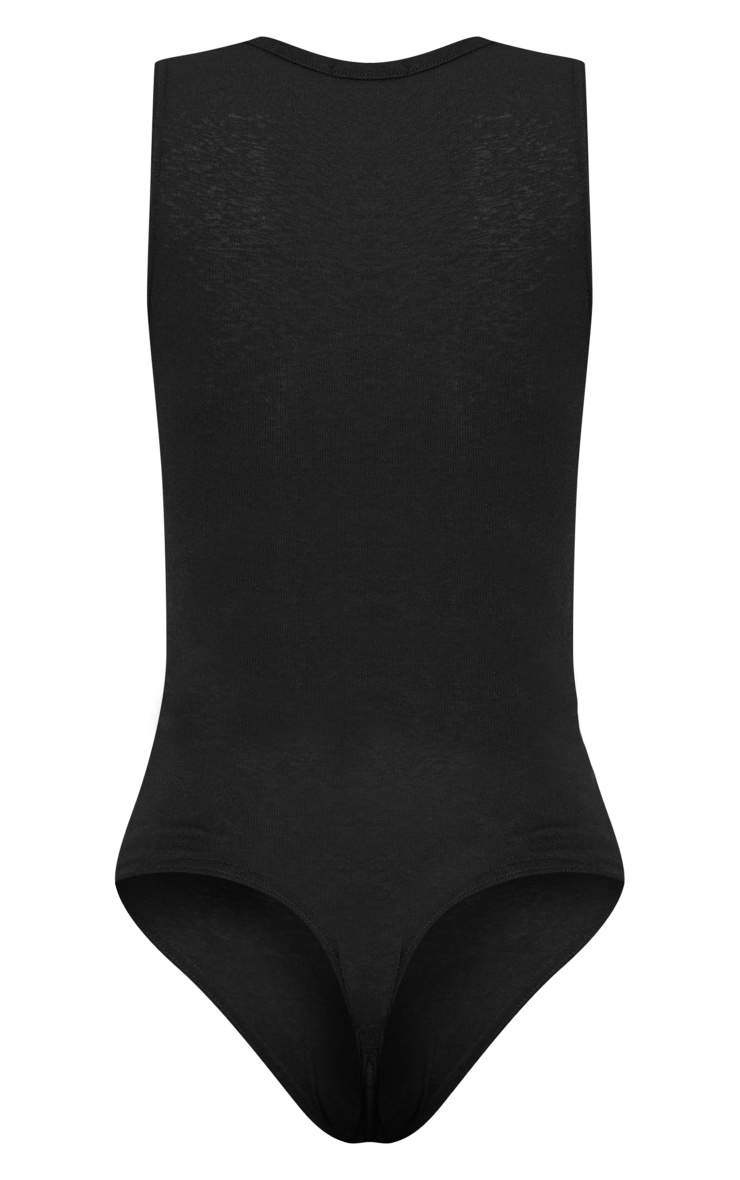 Black Burnout Mesh Racer Bodysuit Tops PrettyLittleThing USA