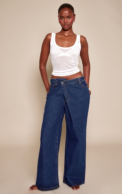 Indigo Extreme Asym Slouchy Wide Leg Jeans